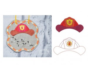 Stickdatei - Feuerwehrhelm Fransenappli & Vollstick